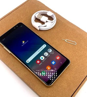 Samsung Galaxy A8 2018 32GB Unlocked Gold Android Phone , Warranty, Fast / Free - Image 1 of 4