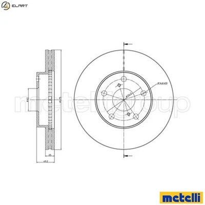 2x BRAKE DISC 23-0801C FOR TOYOTA RAV/4/II/Mk/SUV 1ZZ-FE 1.8L 1CD-FTV 2.0L 4cyl - Image 1 of 4