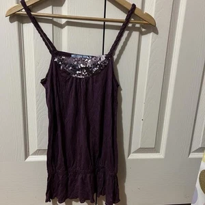 Y2K Purple Sequin Cami Top - Size S - Your Zzz By D.K.N - Picture 1 of 8