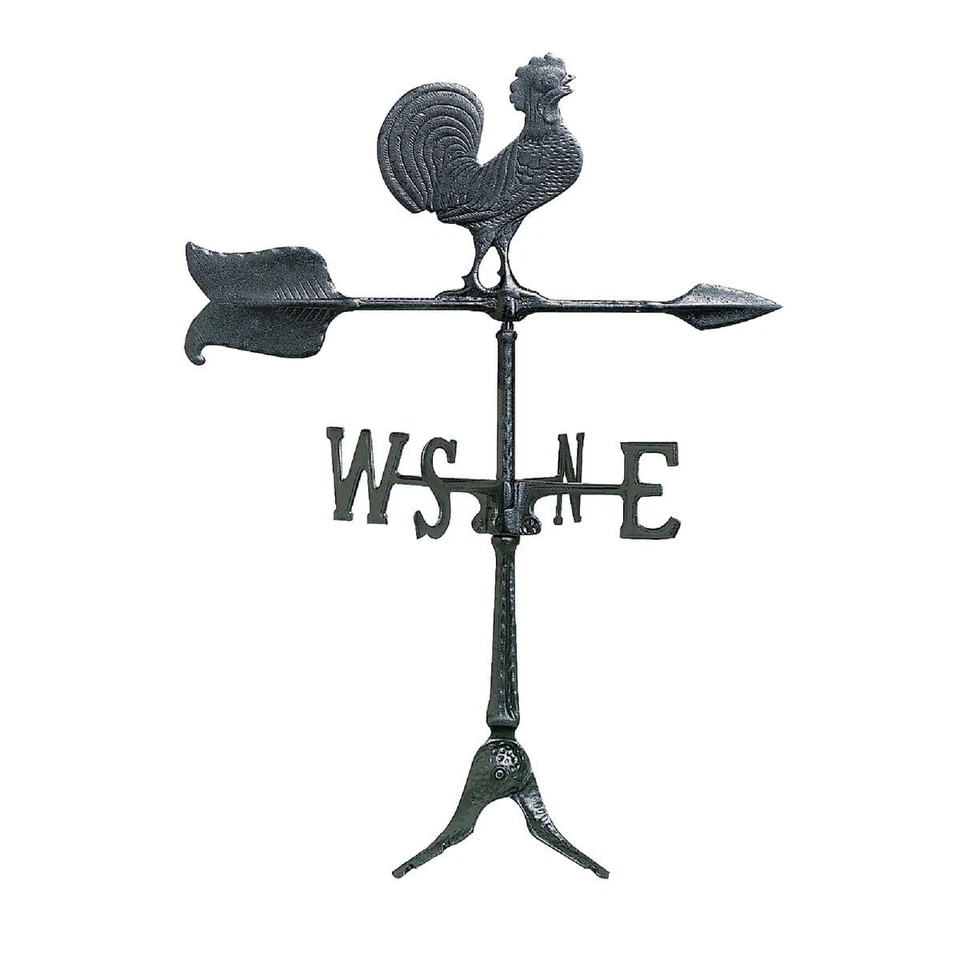Whitehall Rooster Accent Weathervane 24" Black Handcrafted Aluminum