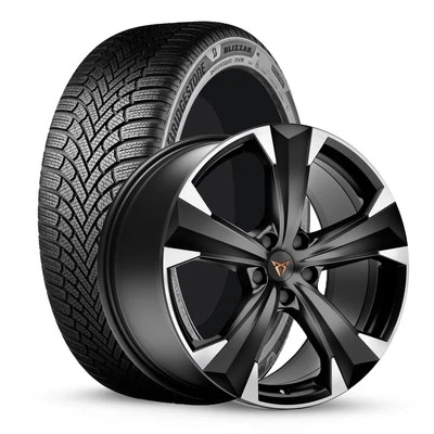 Original Cupra Ateca Winterkompletträder 19 Zoll Schwarz Silber Dunlop DOT 24 - Bild 1 von 2