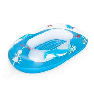 Schlauchboot Kinder Delfin-Paddelfloß Aufblasbar Luftkammern 91x61x20cm - Bild 1 von 7