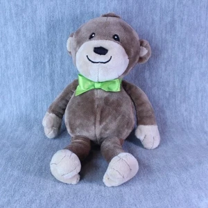 Carter's MONKEY 10" Floppy Lovey Animal Plush Toy Stuffed Brown Tan Green Bow - Picture 1 of 5