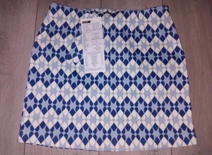 Blue & White Women's short skirt united colors of benetton UK size 10 - Picture 1 of 4
