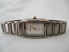 Sag Harbor Watch Silver Toned Stainless Steel Link Band Rectangular Face