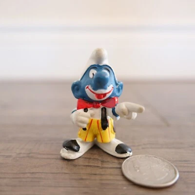 Figura de juguete vintage de payaso pitufo de los Pitufos PVC Schleich 1979 Foto 1 de 2