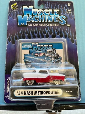 MÁQUINAS MUSCULARES 1/64 1954 NASH METROPOLITAN ROJO Y BLANCO B106 Foto 1 de 2