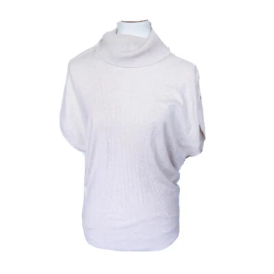 Camiseta Suéter Cuello Capucha Crema Lola Para Mujer Talla S/M Mezcla Lana Viscosa Minimalista Foto 1 de 4