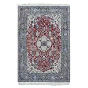 7'3 Zoll x 10'9 Zoll rot neu zoroastrischer Zwerg weicher handgeknüpfter Woll- und Seidenteppich R80712 - Bild 1 von 12