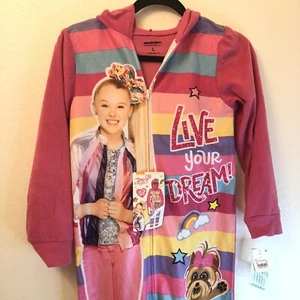 Girls' JoJo Siwa Bobo Dog 'Live Your Dream' Hooded One Piece Pink Youth Large - Picture 1 of 9