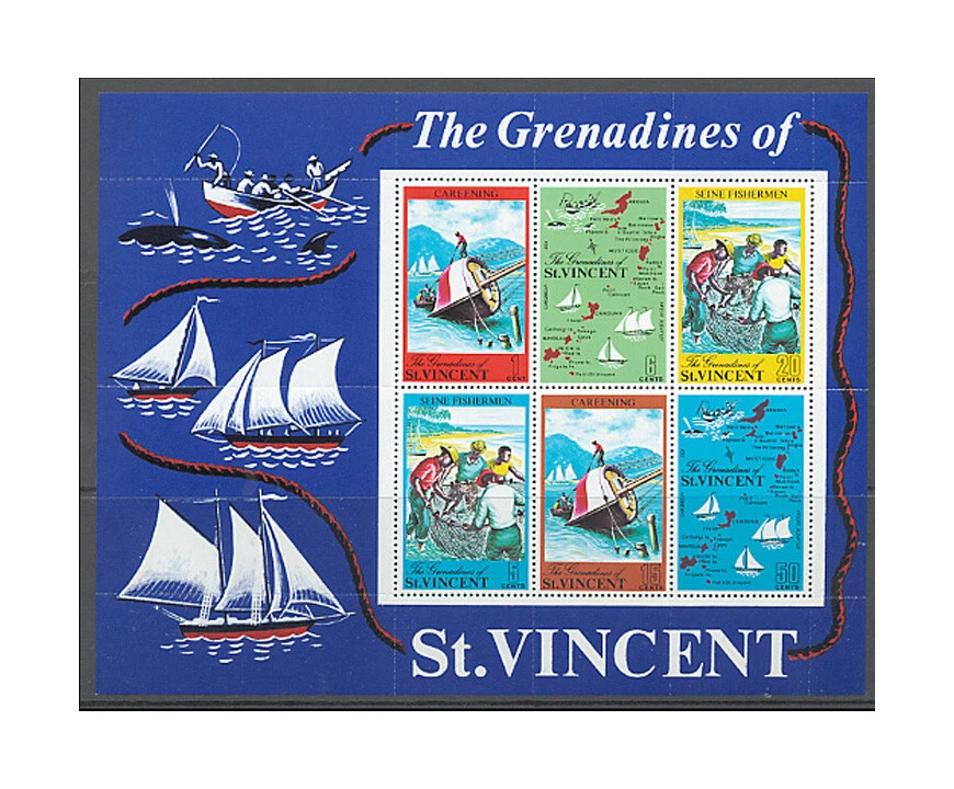 St Vincent, Sc #329a, MNH, 1971, S/S, veleros, deportes, turismo Foto 1 de 1