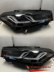 2021 2022 2023 BMW 5 SERIES G30 530i 540i LED HEADLIGHTS Adaptive LR OEM BLACK - Picture 1 of 19