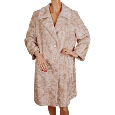 Abrigo Swakara Vintage Años 60 Piel Sintética Bagdad por Fairmoor Lafrance Tela Damas Talla Foto 1 de 4