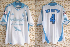 Maillot Olympique Marseille 2001 Van Buyten #4 Adidas OM Khalifa Airways - XL - Picture 1 of 10