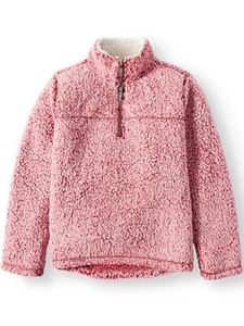 Wonder Nation Boys Quarter Zip Sherpa Pullover Hoodie (XXL 18 Racer Red) - Picture 1 of 3
