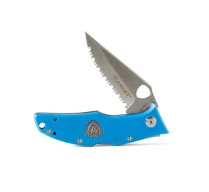 New! ARIAT FOLDING KNIFE Stainless steel serrated blade Pocket clip Blue handle - Picture 1 of 1
