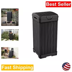 Weather-Resistant Resin Trash Can with Easy-Clean Fluid Drawer - 38 Gallons - Picture 1 of 11