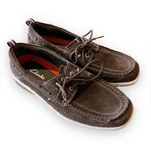 Clarks Unstructured Men’s Boat Shoes Size 11.5 Lace Up Loafers Summer Casual EUC - Picture 1 of 12