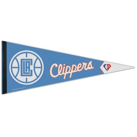 LOS ANGELES CLIPPERS CITY NBA 75TH ANNIVERSARY ROLL UP FELT PENNANT 12"x30" NEW Cover