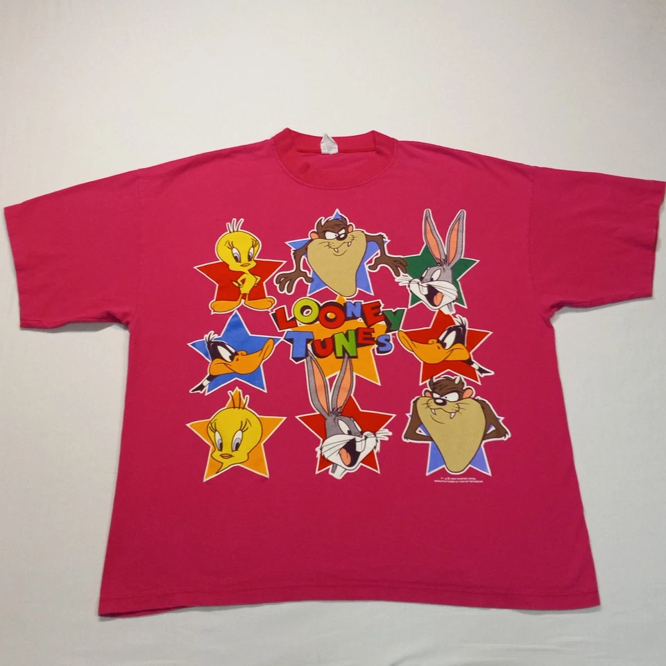 Women Plus 22W (XL) Vintage 90s 1994 LOONEY TUNES Cotton T-Shirt Sun - Imagem 1 de 4