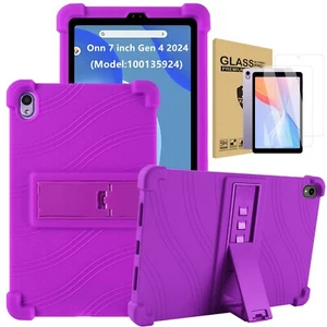 ONN 7 inch Tablet Case for Kids (2024 Model) Shockproof Silicone Case with Stand - Picture 1 of 24