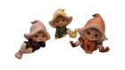 VINTAGE HOMCO Bisque Figurines Set of 3 Elves Pixies porcelain #5213