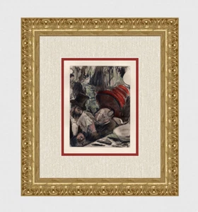 Edgar Degas 1938 Etching "Madame Cardinal & Ludovic Halevy" LIMITED FRAMED COA - Picture 1 of 3