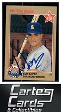 Luis Lopez 1988 Grand Slam Texas League #37 Missions TTM/IP Signed Autographed