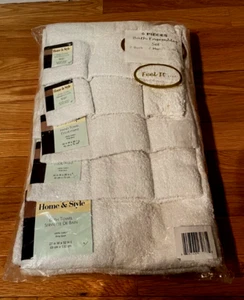 Home & Style 6 Piece Bath Ensemble White Bath Towel Hand Towel & Wash Cloth Set - Picture 1 of 2