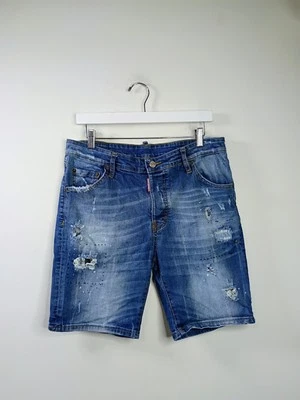 Pantalones Cortos de Jean DSQUARED2 Tidy Biker Distressed IT 56 US 34" x 8" Foto 1 de 4