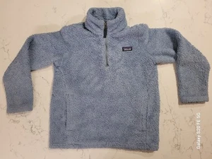 Patagonia Kids Size Medium 10 Zip Synchilla Pullover Fleece Blue Girl - Picture 1 of 8