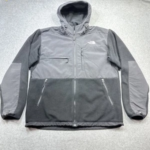 The North Face Jacket Men Large Black Denali Polartec Fleece Full Zip Hooded - Picture 1 of 16