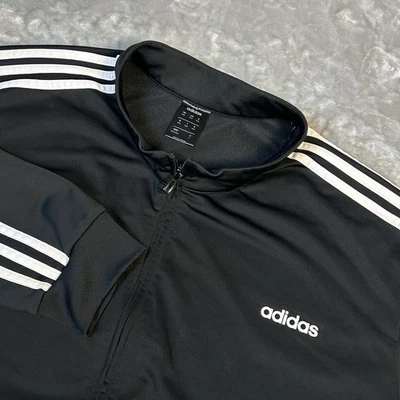 Adidas Track Jacket Mens Size 4XLT Full Zip Three Stripes Black White - Image 1 of 4