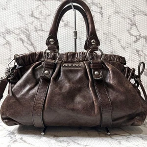 Bolso bidireccional miu miu vitello lux marrón oscuro NNNk80 - Imagen 1 de 10