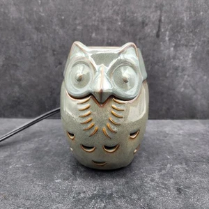 Calentador de cera de búho de cerámica PartyLite #P91519 verde musgo - Imagen 1 de 10