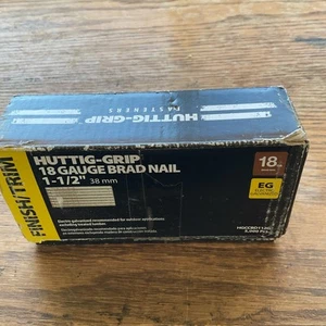HUTTIG-GRIP 18 Ga Brad Finish Nail 1-1/2” 38mm Long Electro-Galv 5000 Box - Picture 1 of 4