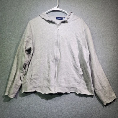 Sudadera con Capucha Catalina Cremallera Gris Acero Claro Brezo Para Mujer XL 16/18 Algodón Informal Foto 1 de 4