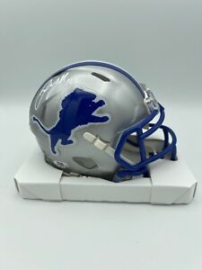 Jared Goff Signed Detroit Lions Throwback Speed Mini Helmet COA Hologram