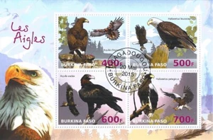 Block Used Eagles Birds Flora Fauna Les Aigles - Picture 1 of 1
