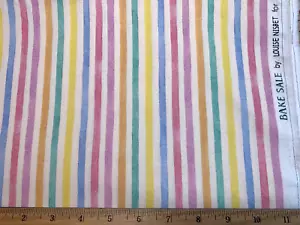 Cotton Fabric Rich Pastel BAKE SALE Louise Nisbet FROSTED STRIPES M MILLER FQ - Picture 1 of 2