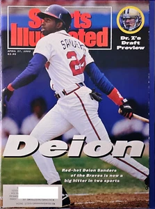DEION SANDERS ATLANTA BRAVES SPORTS ILLUSTRATED APRIL 27, 1992 - Picture 1 of 2