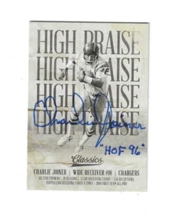 Autographed Signed CHARLIE JOINER San Diego Chargers 2018 Classics Card 14 w/COA - Picture 1 of 1