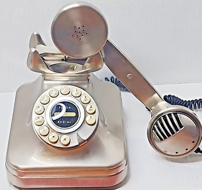 Teléfono para el hogar Pottery Barn acabado níquel cepillado estilo retro "PROBADO" Foto 1 de 4
