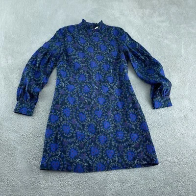 Derek Lam 10 Crosby Floral Silk Mini Dress Size 4 Long Sleeve With Lining 1979 - Image 1 of 4