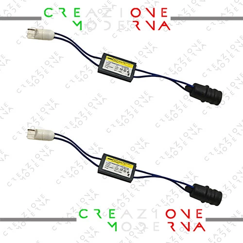 COPPIA RESISTENZE CANBUS T10 - W5W ELIMINA ERRORE LUCE FULMINATA LUCI A LED AUTO - Immagine 1 di 1