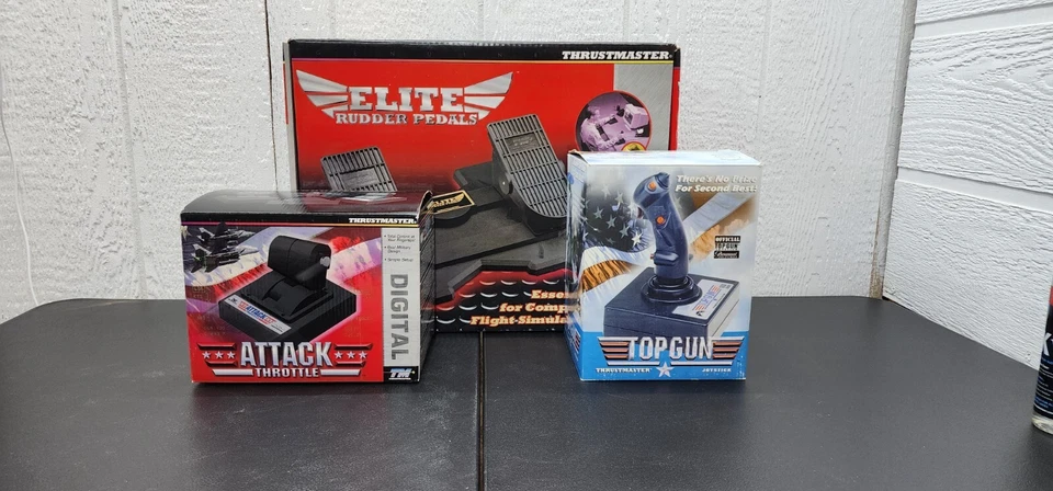 Thrustmaster Flight System Bundle, Top Gun Joystick, Attack Throttle, Rudder VTG - Image 1 of 4