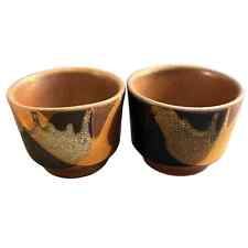 2 Vintage Pottery Craft USA Handcrafted Stoneware Cups