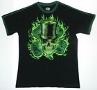 Shamrock Four Leaf Clover Irish Skull Neon Color St Patrick's Day Lucky T-shirt 
