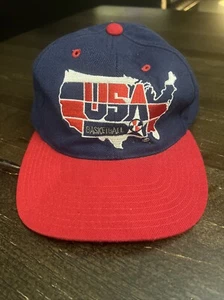 Vintage USA Dream Team Basketball Snapback Hat Pro Player 90’s Original RARE - Picture 1 of 5