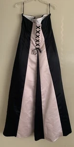 Vtg Scott McClintock Dress Womens 16 Black Pink Formal Corset Lace Up Fairy READ - Picture 1 of 24